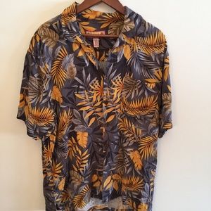 Caribbean Joe tropical print shirt size L